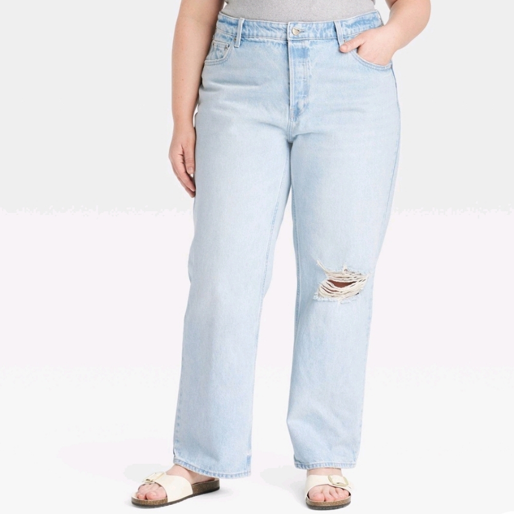 *Mid-Rise 90's Baggy Jeans, Universal Thread, Light Wash, Sz 17